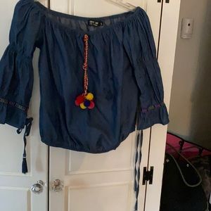 Off the shoulder fiesta shirt